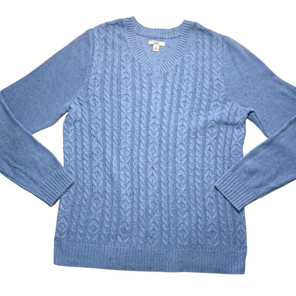 Croft & Barrow Blue Cable Knit Women’s XL – Cotton Blend Holiday Sweater - Picture 2 of 12